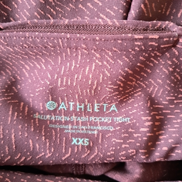 Athleta women's size xxs maroon full length leggings euc - Picture 5 of 5